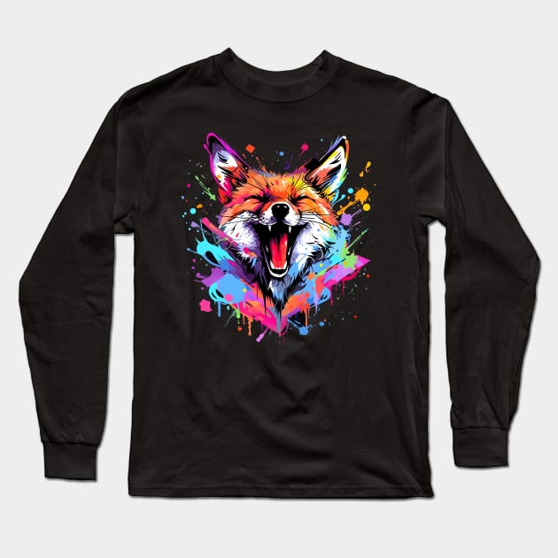 funny fox Long Sleeve T-Shirt by dorapeterx
